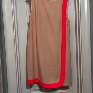 Ted Baker London Beige Dress with Neon Pink Accent
